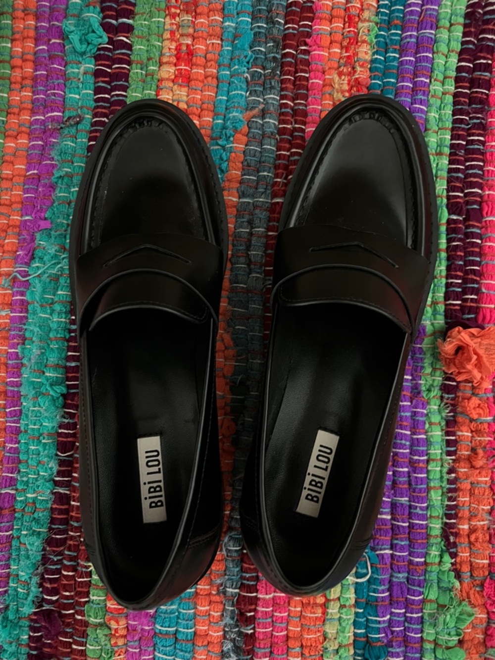 Black Leather Penny Loafers - Anthropologie